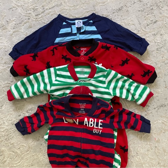 Carter’s Footsie Pajama Set of 4 Baby Size 3 Months - Picture 4 of 5